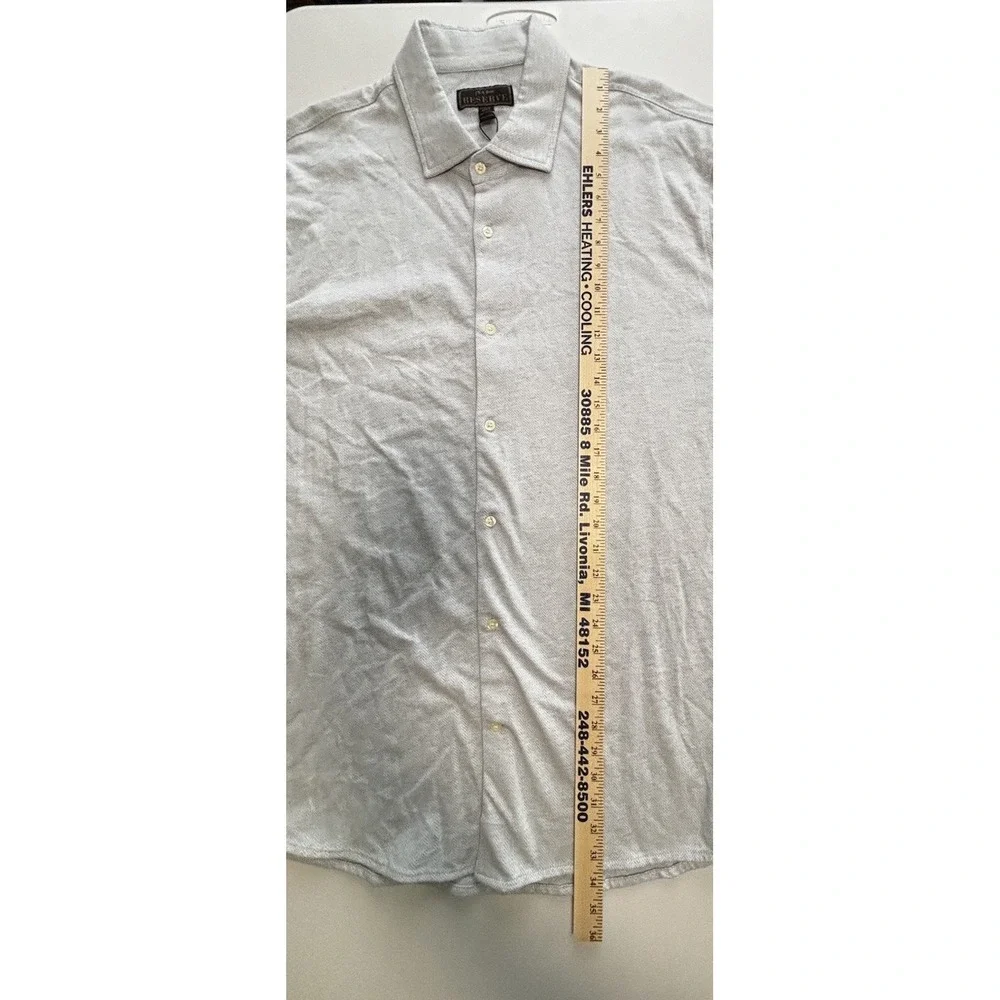 NWT Jos. A. Bank Reserve Men's Shirt 3XLT Blue Herringbone Casual Vacation Camp